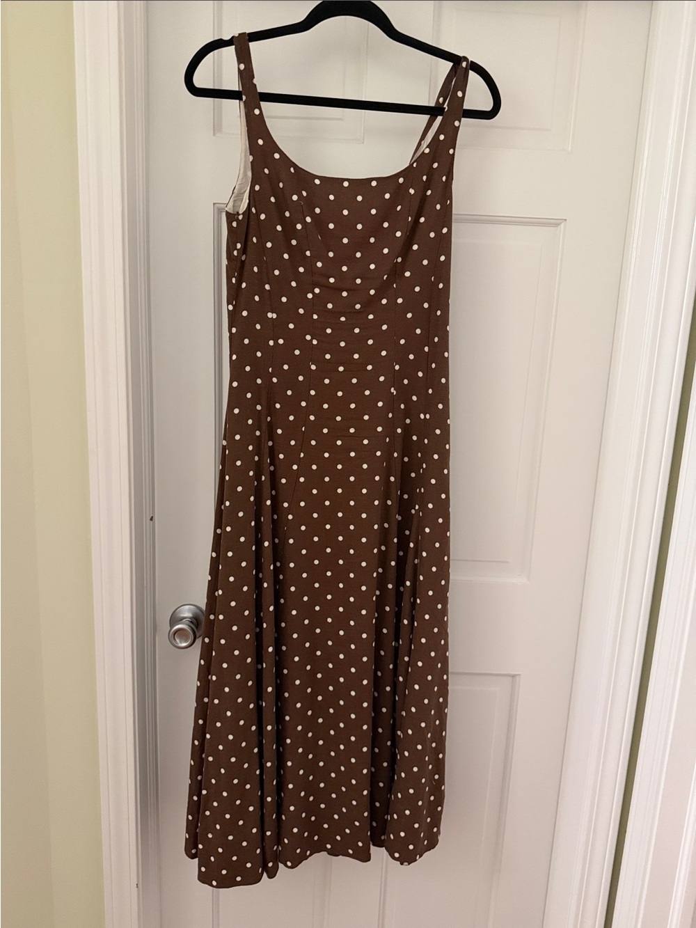 Zara Brown Polka Dot Maxi Dress